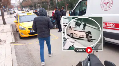 Motosiklet Yayaya Çarptı, O Anlar Kameraya Yansıdı