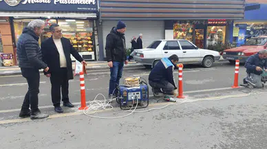 Sungurlu’da Yol Bölme Çalışmaları