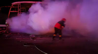 Yolcu Otobüsünde Yangın Çıktı, Kimsenin Burnu Bile Kanamadı