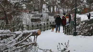 Abant Beyaz Gelinliği Giydi: Tatilciler Karın Keyfini Bu türlü Çıkardı