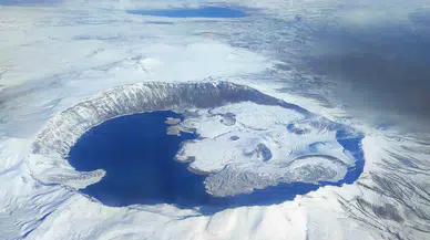 Beyaza Bürünen Nemrut Krateri Havadan Görüntülendi