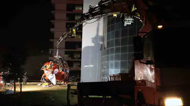 Düşerek Kaza Kırıma Uğrayan Ambulans Helikopterin Enkazı Kaldırıldı