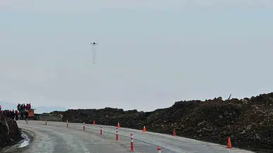 Heyelan Alanında Dron ile Havadan Alan Taraması Yapılıyor
