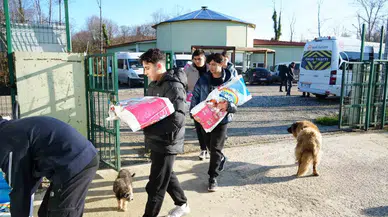 Öğrencilerden Sokak Hayvanlarına 225 Kilo Mama Bağışı