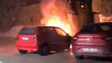 Park Halindeki Araba Alev Topuna Döndü