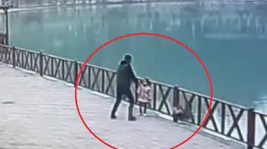 Fotoğraf İçin Poz Verirken Göle Düşen Çocuğu Babasının Kurtardığı Anlar Kamerada