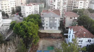 İnşaat Alanında Heyelan Oldu, Bina Kaydı, Vatandaşlar Dehşet Dolu Anlar Yaşadı