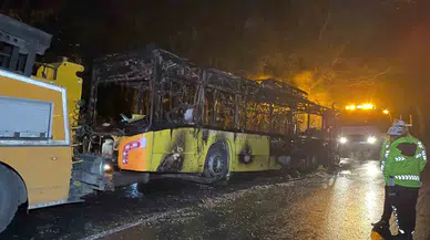 Sarıyer’de İETT Otobüsü Alev Alev Yandı