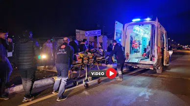 Hızla Gelip Trafik Lambasına Çarptı, Yaralılar Var