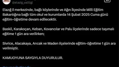 Elazığ’ın 4 İlçesinde Eğitime Orta Verildi