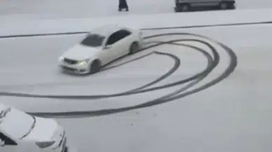 Gaziantep’te Karlı Yolda Drift Atan Şoföre 46 Bin Lira Ceza
