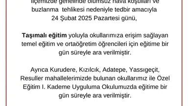 Sakarya’da Bir İlçede Taşımalı Eğitime 1 Gün Orta Verildi