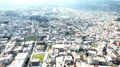 Sındırgı’da Beyaz Örtü Havadan Görüntülendi