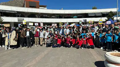 Şebinkarahisar'da İsrail'in Küresel Sumud Filosu'na saldırısı protesto edildi