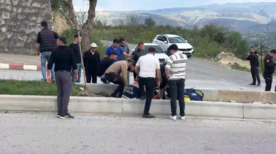 Tosya'da devrilen motosikletten düşen sürücü yaralandı