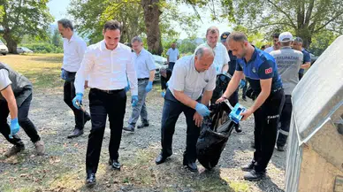 Salıpazarı'nda yangın riskine karşı piknik alanında temizlik seferberliği