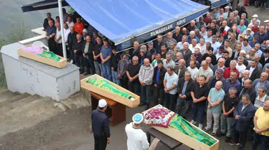 Giresun'da otomobilin uçuruma yuvarlandığı kazada ölen 3 kişinin cenazeleri defnedildi