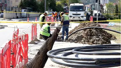 Kastamonu'da elektrik altyapı çalışması sırasında doğal gaz borusu delindi