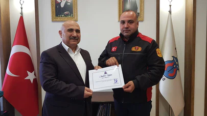 Deprem Bölgesinde Görev Yapan Personele Teşekkür Belgesi