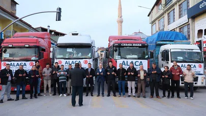 Deprem Bölgesine Dört Tır Yardım Malzemesi Gönderildi