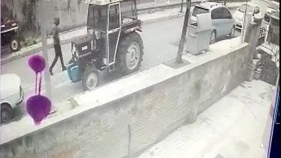 Traktör Hırsızlığı Güvenlik Kamerasında