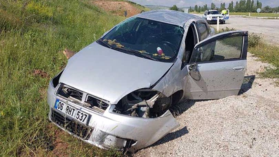 Şarampole Devrilen Otomobilin Sürücüsü Yaralandı