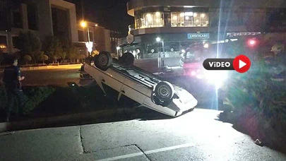 Otomobil Takla Attı, Sürücü Ölümden Döndü