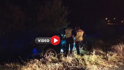 Tarlaya Uçan Otomobilden Burnu Bile Kanamadan Kurtuldu