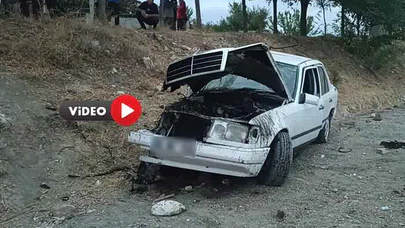 Otomobil Dereye Uçtu: 1 Yaralı