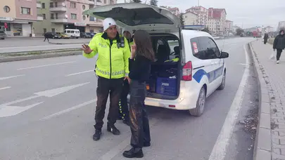 Sungurlu'da Trafik Polisleri Hız Denetimi Yaptı
