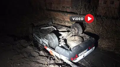 Köpeğe Çarpmamak İçin Manevra Yapan Otomobil Kaza Yaptı