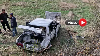 Kontrolden Çıkan Otomobil Tarlaya Uçtu