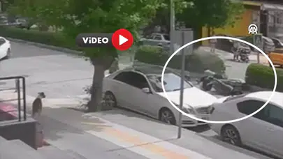 Bahabey’de Motosiklet ile Bisikletin Çarpıştığı Anlar Kamerada