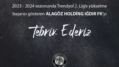 Çorum FK’den Iğdır FK’ye Tebrik