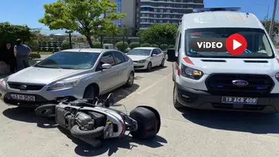Otomobil İle Motosiklet Çarpıştı