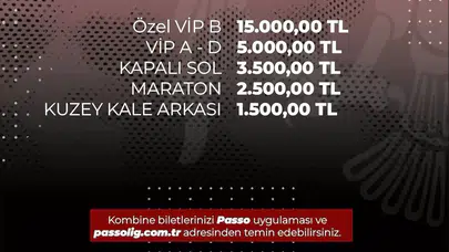 Çorum FK’de Kombineler Satışa Çıktı