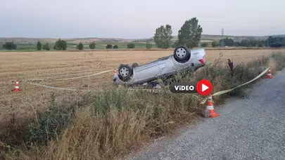 Araç Tarlaya Uçtu: 1 Ölü, 3 Yaralı