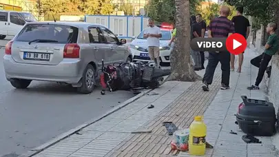 Otomobille Motosiklet Çarpıştı, Sürücü Yaralı