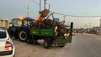 Traktöre Çarpan Motosikletin Sürücüsü Ölümden Döndü