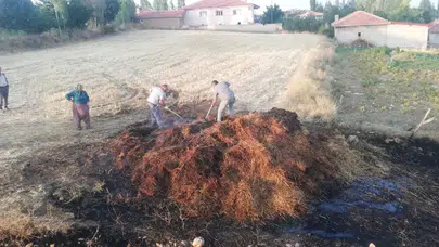 Tarlada Çıkan Yangın Korkuttu
