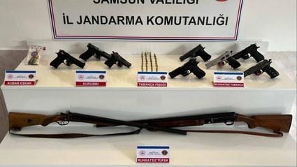 Samsun'da üzerinde ruhsatsız silah taşıyan 6 zanlı yakalandı