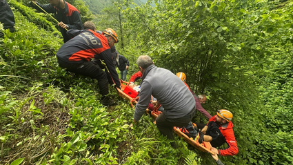 Rize'de çay hasat ederken yamaçtan yuvarlanan kişi yaralandı