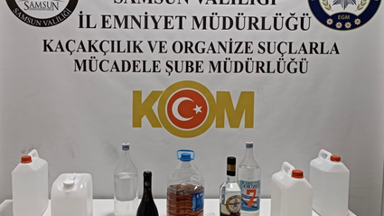 Samsun'da sahte içki operasyonunda bir şüpheli yakalandı