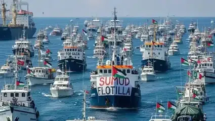 Trabzon'da denizciler Filistin ve Küresel Sumud Filosu'na destek için Karadeniz'e açıldı