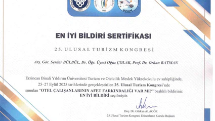 SUBÜ akademisyenlerine en iyi bildiri ödülü