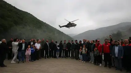 Amasya doğa yürüyüşü ve helikopter gösterisi yapıldı