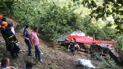 Trabzon'da fındık bahçesine devrilen kamyonetin sürücüsü öldü