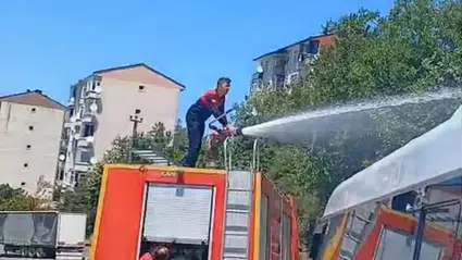 Zonguldak'ta yüksek gerilim hattına kapılan karganın neden olduğu yangın söndürüldü