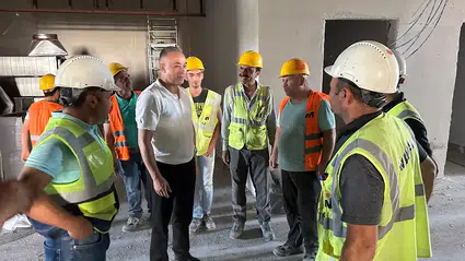 Tahtasız, Devlet Hastanesi İnşaatında İncelemelerde Bulundu