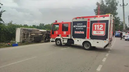 Samsun'da kamyonetin devrilmesi sonucu 1 kişi öldü, 2 kişi yaralandı